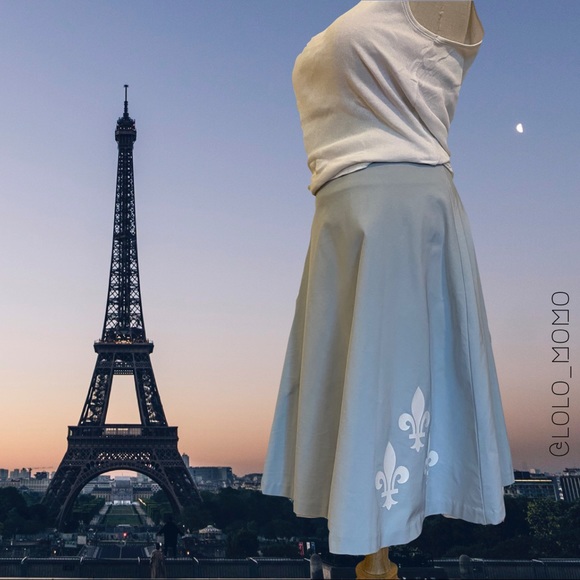 VINTAGE Circle Skirt Baby Blue Waist 32” - Picture 2 of 10